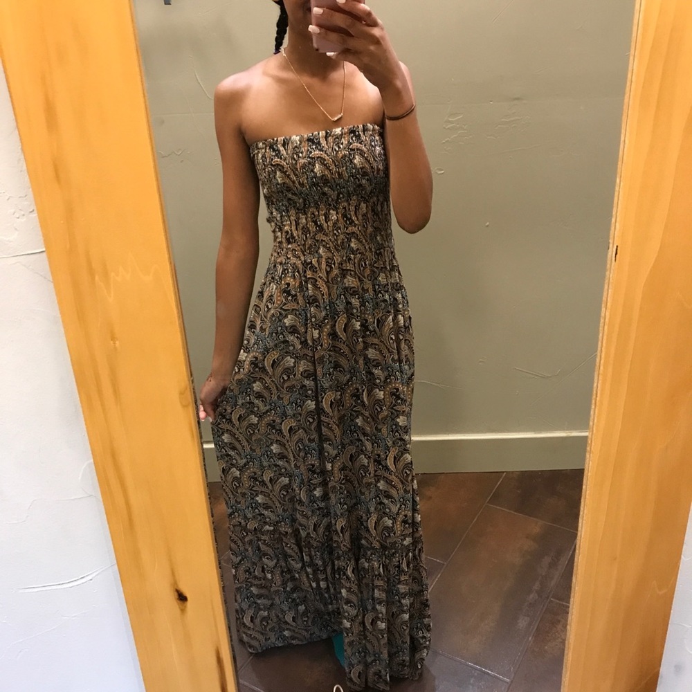 Strapless boho maxi dress